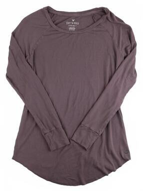 American Eagle Soft & Sexy Long Sleeve Shirt Mauve XS